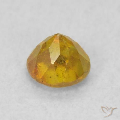 Sfalerite Arancione-Oro naturale da 0.35 ct, Rotondo, SI