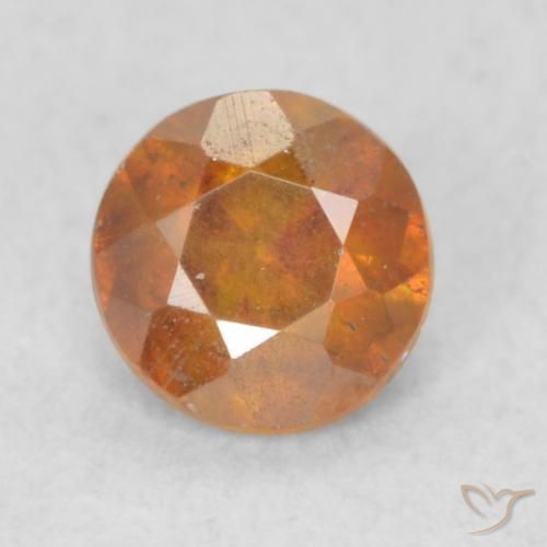 0.45ct Naturale Arancio Terra Sfalerite, Rotondo, SI