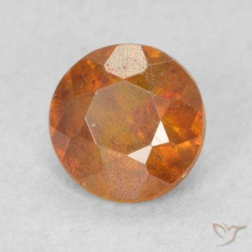 Sfalerite Arancio Terra naturale da 0.45 ct, Rotondo, SI