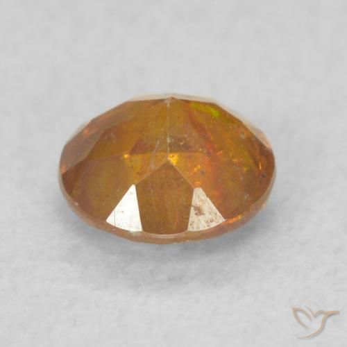 Sfalerite Arancio Terra naturale da 0.45 ct, Rotondo, SI