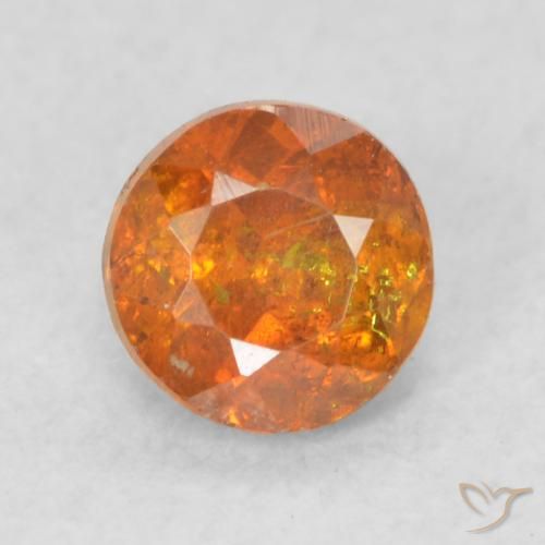 0.45ct Naturale Arancione scuro Sfalerite, Rotondo, SI