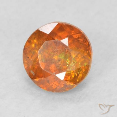 Sfalerite Arancione scuro naturale da 0.45 ct, Rotondo, SI