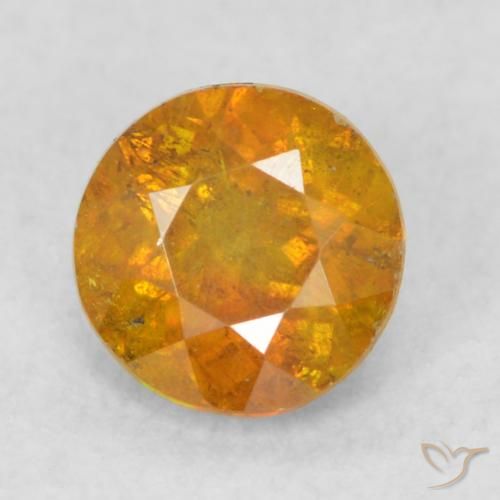 0.56ct Naturale Arancione marroncino Sfalerite, Rotondo, SI