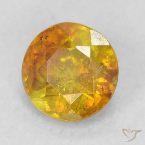 0.45ct Naturale Arancione scuro Sfalerite, Rotondo, SI