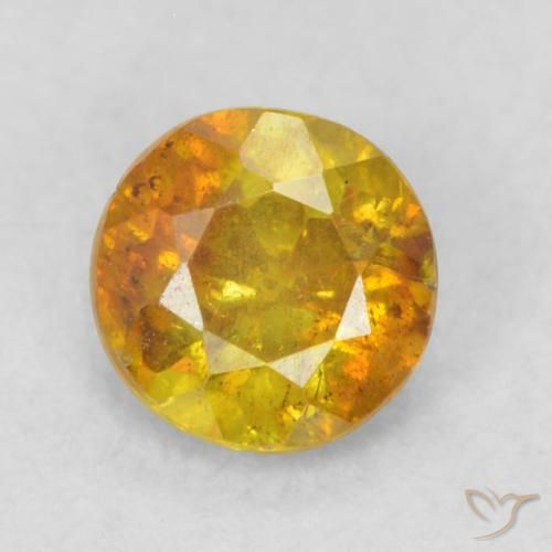 Sfalerite Arancione scuro naturale da 0.45 ct, Rotondo, SI