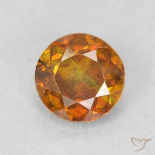 0.45ct Naturale Arancione marroncino Sfalerite, Rotondo, SI