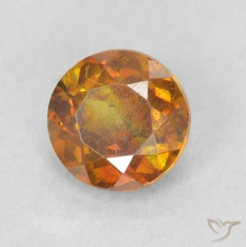 Sfalerite Arancione marroncino naturale da 0.45 ct, Rotondo, SI