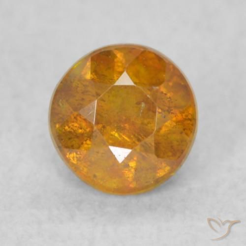 0.40ct Naturale Medium Light-Orange Sfalerite, Rotondo, SI
