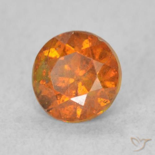 Sfalerite Arancio Medio naturale da 0.63 ct, Rotondo, SI