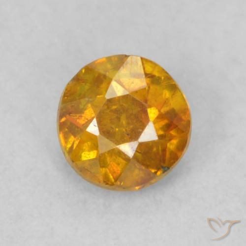 0.25ct Naturale Miele arancione Sfalerite, Rotondo, SI