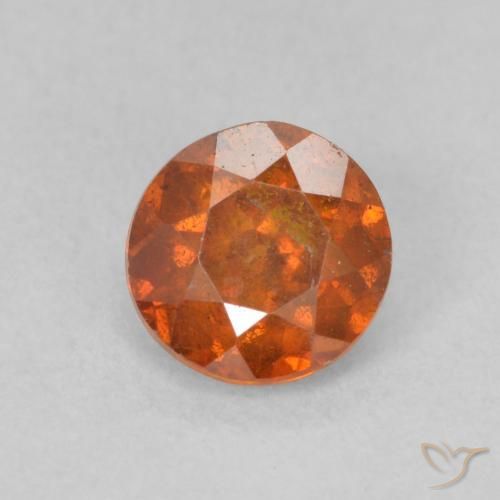 0.81ct Naturale Arancio Medio Sfalerite, Rotondo, SI