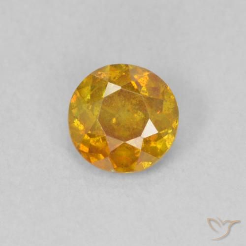 0.45ct Naturale Arancio Medio Sfalerite, Rotondo, SI