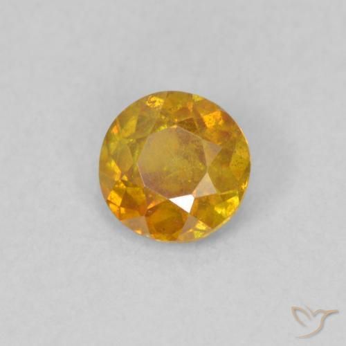 Sfalerite Arancio Medio naturale da 0.45 ct, Rotondo, SI