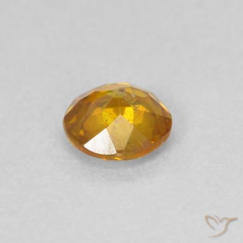 Sfalerite Arancio Medio naturale da 0.45 ct, Rotondo, SI