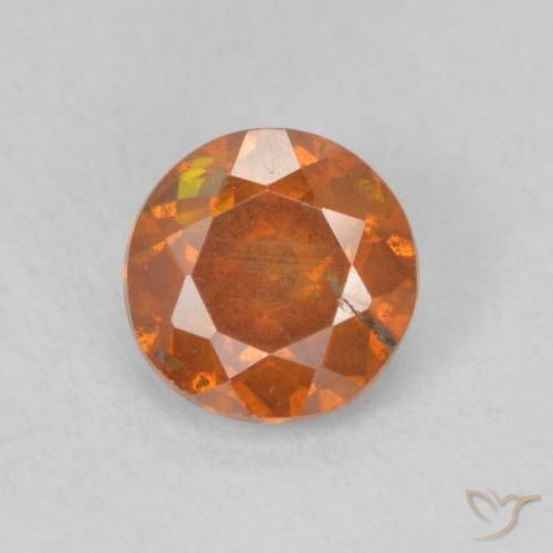 0.85ct Naturale Medium Dark-Orange Sfalerite, Rotondo, SI