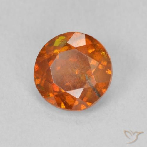 Sfalerite Medium Dark-Orange naturale da 0.85 ct, Rotondo, SI
