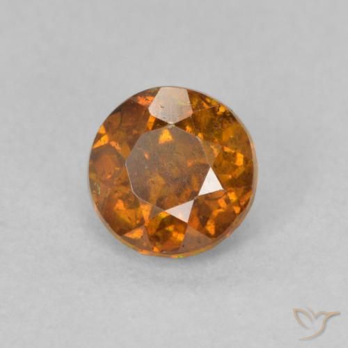 Sfalerite Arancio Terra naturale da 0.75 ct, Rotondo, SI