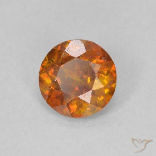 Sfalerite Arancio Terra naturale da 0.66 ct, Rotondo, SI