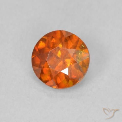 Sfalerite Arancione scuro naturale da 0.42 ct, Rotondo, SI