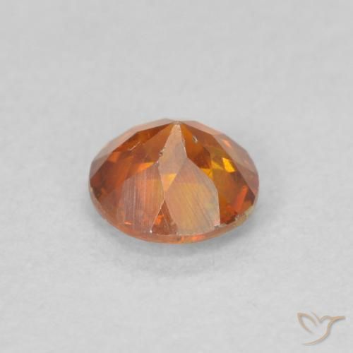 Sfalerite Arancione scuro naturale da 0.42 ct, Rotondo, SI