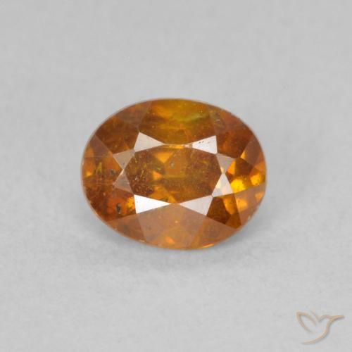 0.63ct Naturale Arancio Terra Sfalerite, Ovale, SI