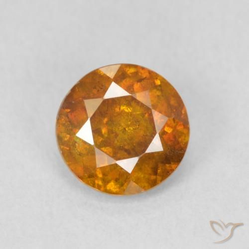 Sfalerite Arancione marroncino naturale da 0.87 ct, Rotondo, SI