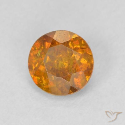 Sfalerite Arancione marroncino naturale da 0.87 ct, Rotondo, SI