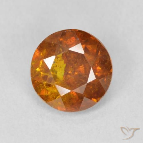 1.14ct Naturale Arancione marroncino Sfalerite, Rotondo, SI