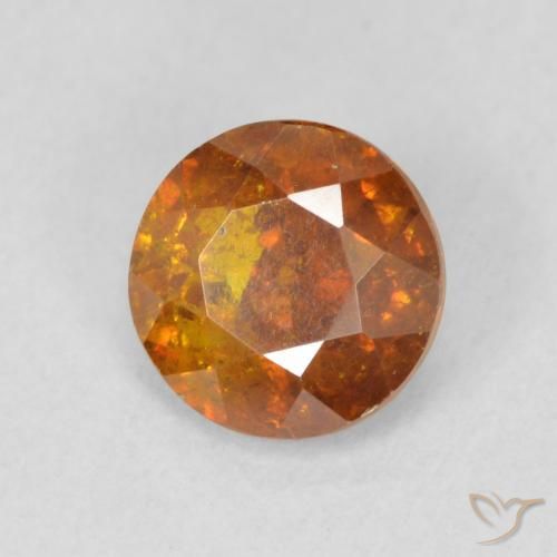 Sfalerite Arancione marroncino naturale da 1.14 ct, Rotondo, SI
