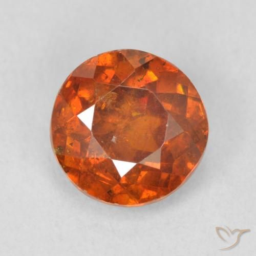 1.31ct Naturale Arancione scuro Sfalerite, Rotondo, SI