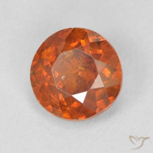 Sfalerite Arancione scuro naturale da 1.31 ct, Rotondo, SI