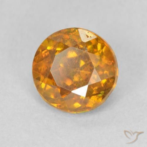 Sfalerite Arancione scuro naturale da 1.37 ct, Rotondo, SI