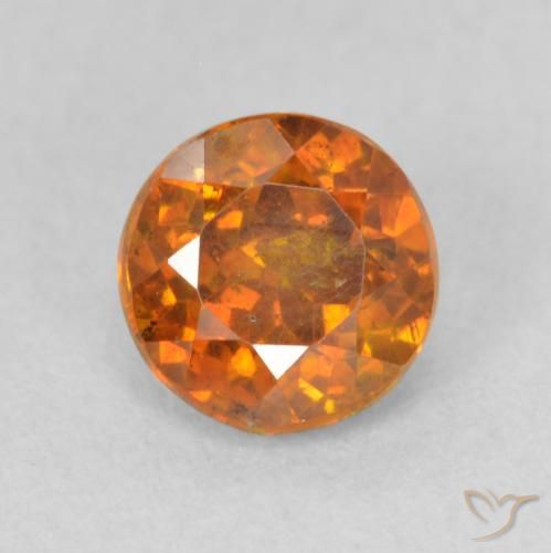 0.89ct Naturale Arancione scuro Sfalerite, Rotondo, SI