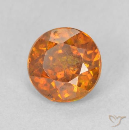 Sfalerite Arancione scuro naturale da 0.89 ct, Rotondo, SI