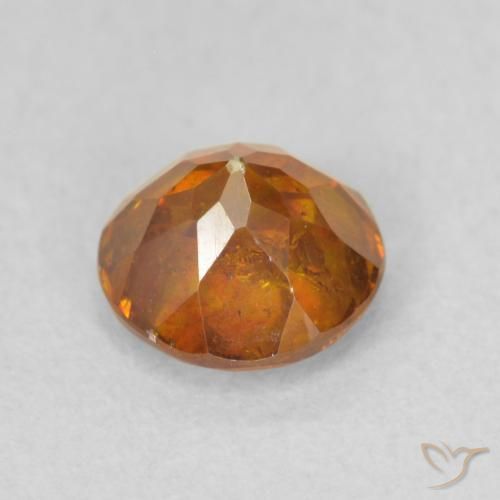 Sfalerite Arancione scuro naturale da 0.89 ct, Rotondo, SI