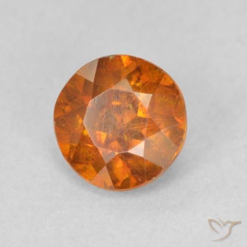 Sfalerite Arancio Medio naturale da 1.10 ct, Rotondo, SI