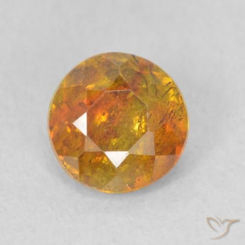 0.88ct Naturale Marrone dorato Sfalerite, Rotondo, SI