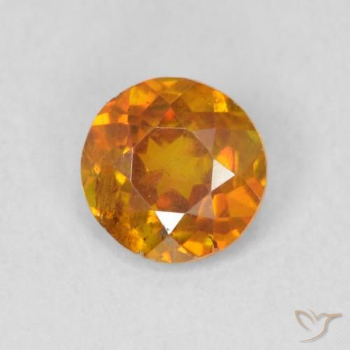 0.54ct Naturale Arancione marroncino Sfalerite, Rotondo, SI