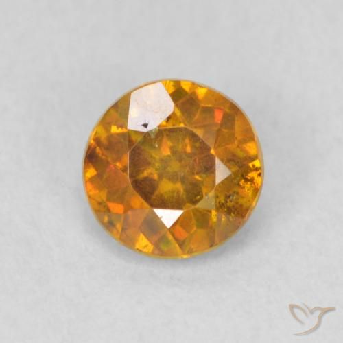 0.48ct Naturale Arancio Terra Sfalerite, Rotondo, SI