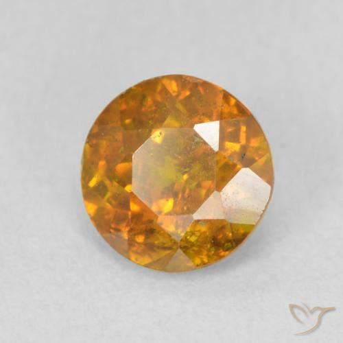 Sfalerite Arancio Medio naturale da 1.11 ct, Rotondo, SI