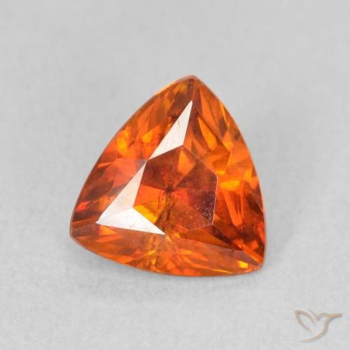 Sfalerite Arancione Ambra naturale da 1.61 ct, Taglio trillion, VS-SI