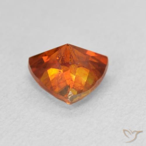 Sfalerite Arancione Ambra naturale da 1.61 ct, Taglio trillion, VS-SI