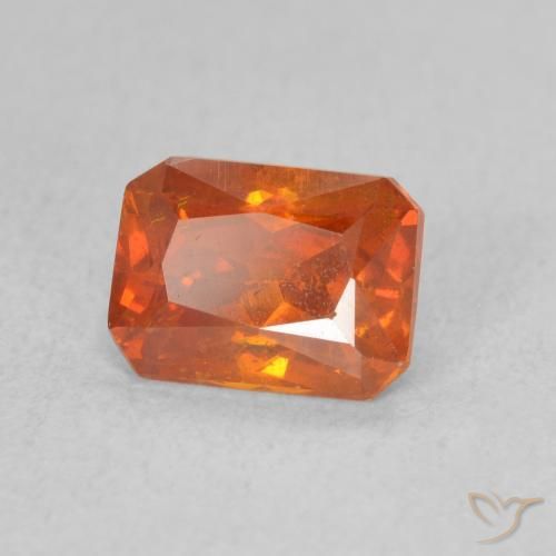 Sfalerite Arancia Fuoco naturale da 1.40 ct, Ottagonale / Taglio smeraldo, VS-SI