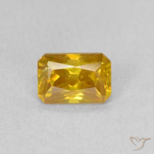 0.96ct Naturale Arancione-Oro Sfalerite, Taglio smeraldo, VS-SI