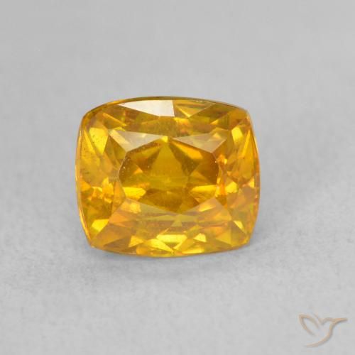 1.71ct Naturale Arancio-Oro Sfalerite, Cuscino, VS-SI