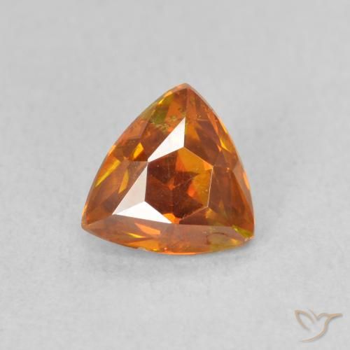 1.08ct Naturale Arancione brillante Sfalerite, Taglio trillion, VS-SI
