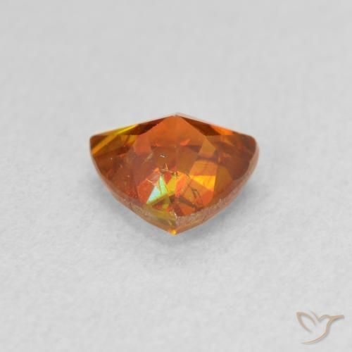 Sfalerite Arancione brillante naturale da 1.08 ct, Taglio trillion, VS-SI