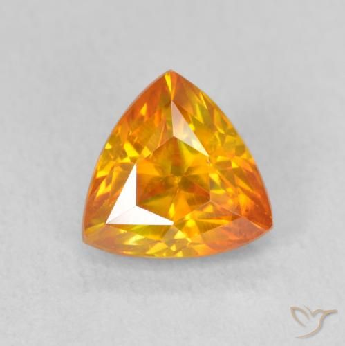 1.48ct Naturale Albicocca Arancia Sfalerite, Taglio trillion, SI