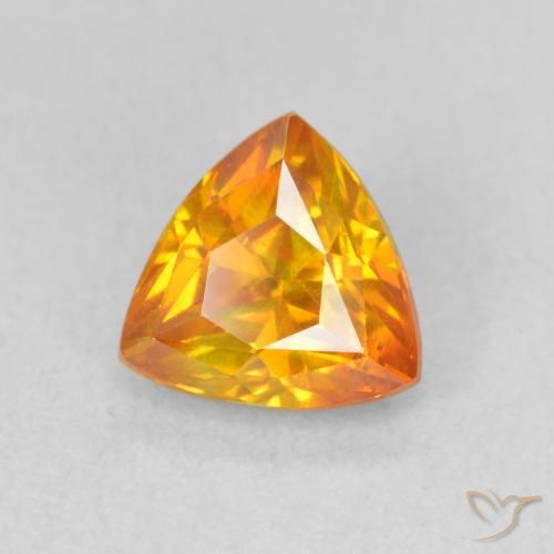 Sfalerite Albicocca Arancia naturale da 1.48 ct, Taglio trillion, SI