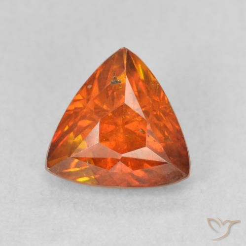 1.69ct Naturale Arancio Medio Sfalerite, Taglio trillion, SI